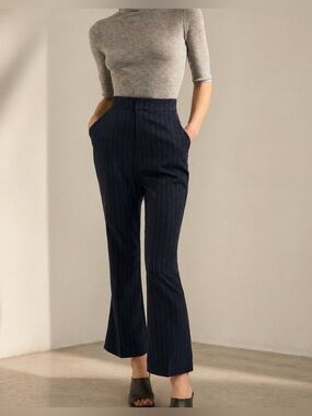 FAVORITE DAUGHTER phoebe Pinstripe Flare Trousers Women’s Size 12 Tailored Pants